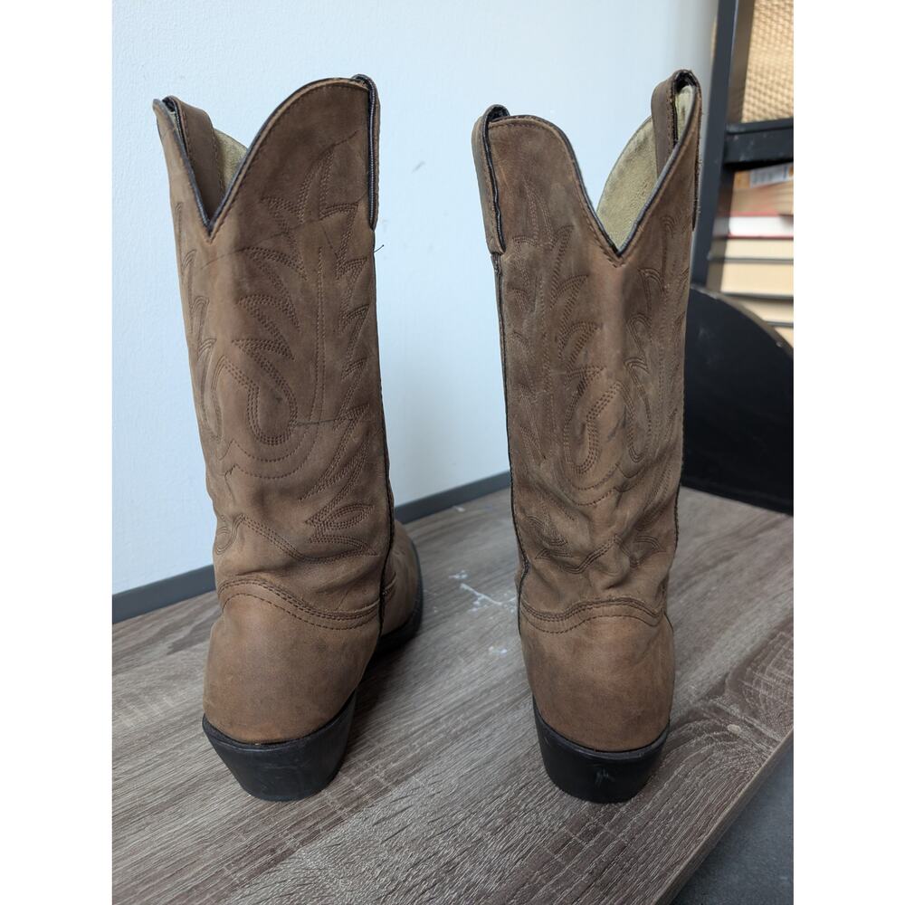 DURANGO Brown Leather Boots Women's 8 Embroidered Western Cowboy Pull On RD4112 - Picture 4 of 12